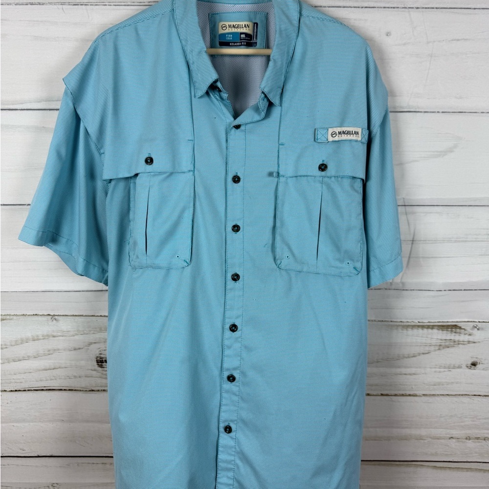 Magellan Outdoors Light teal Casual Button Down Shirt